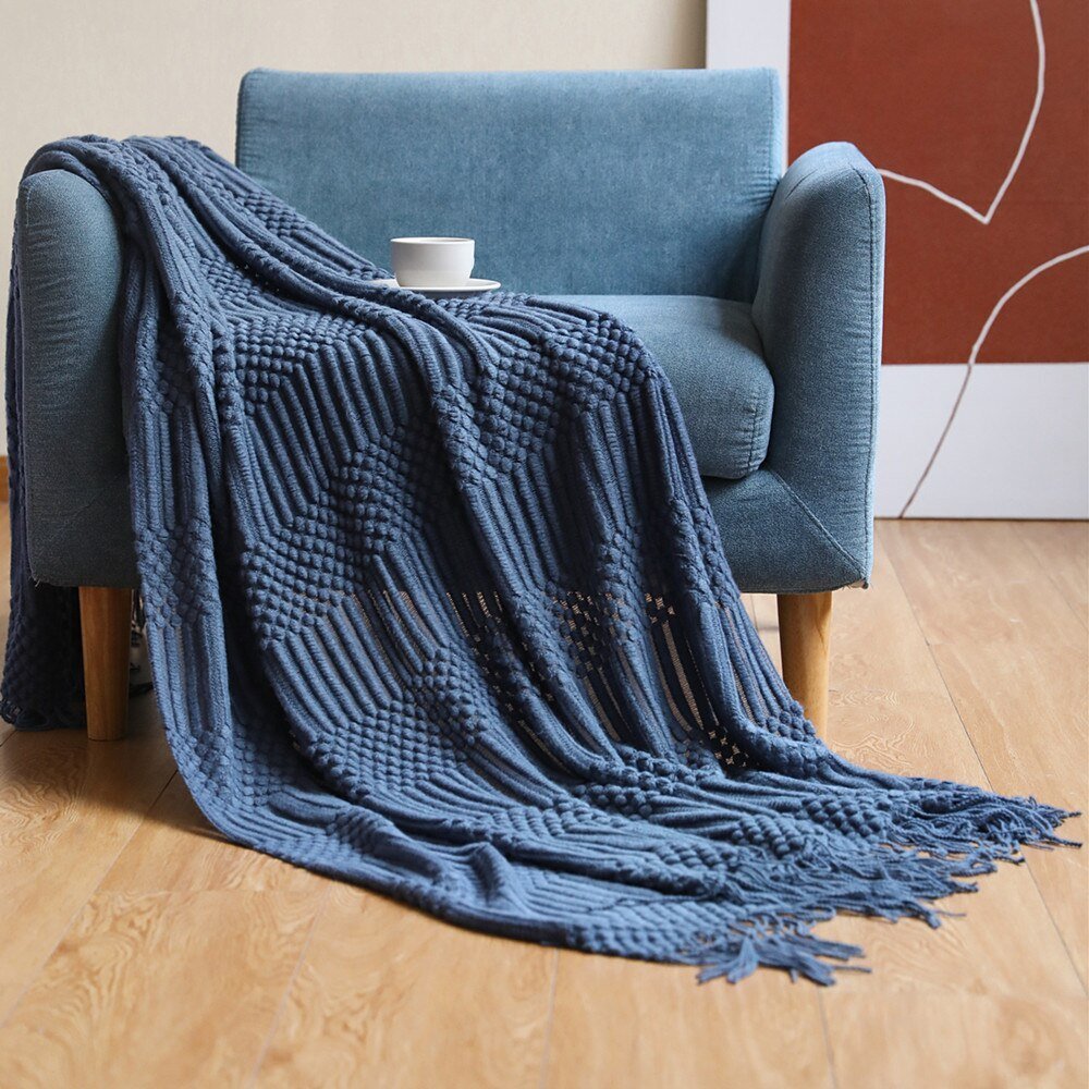 Sofa Blanket Soft Knitted Machine Washable