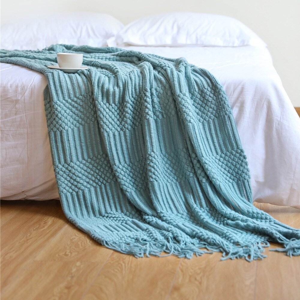 Sofa Blanket Soft Knitted Machine Washable