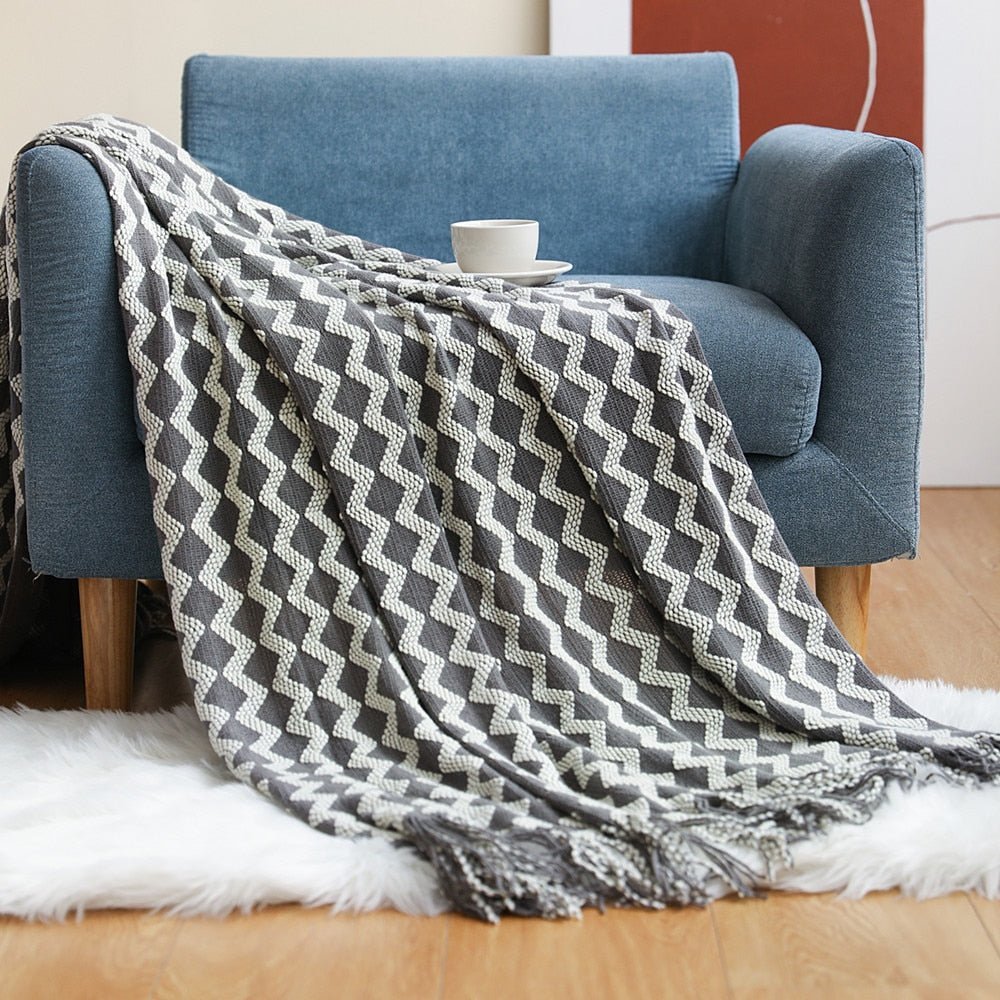 Sofa Blanket Soft Knitted Machine Washable