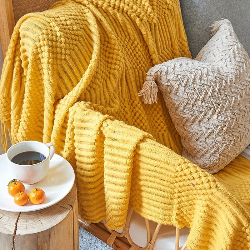 Sofa Blanket Soft Knitted Machine Washable