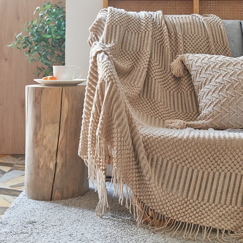 Sofa Blanket Soft Knitted Machine Washable