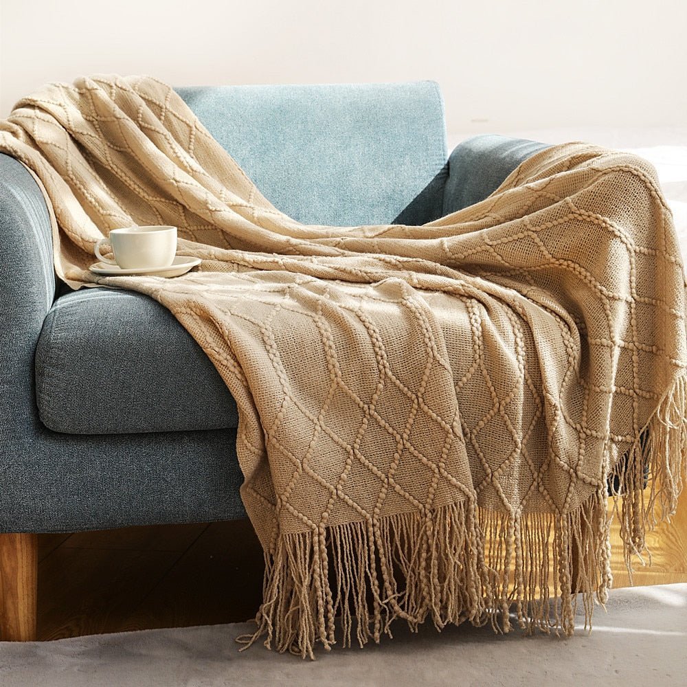 Sofa Blanket Soft Knitted Machine Washable