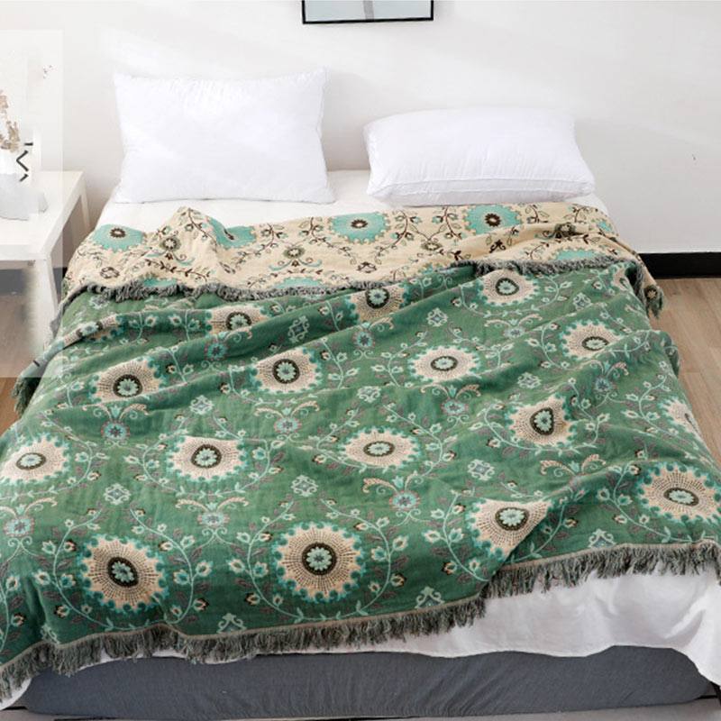Sofa Cover Blanket Reversible 100% Cotton Machine Washable