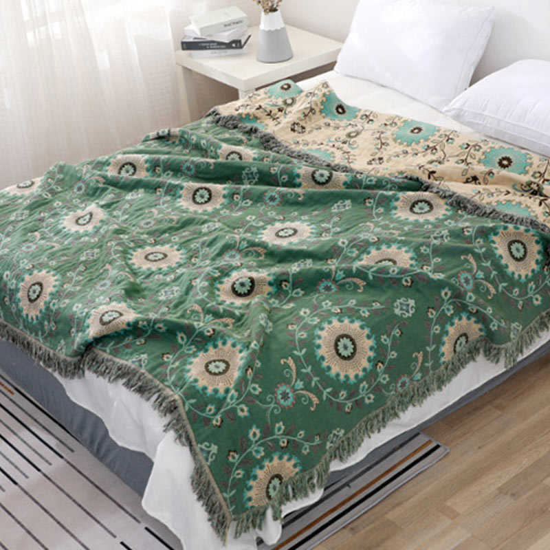 Sofa Cover Blanket Reversible 100% Cotton Machine Washable
