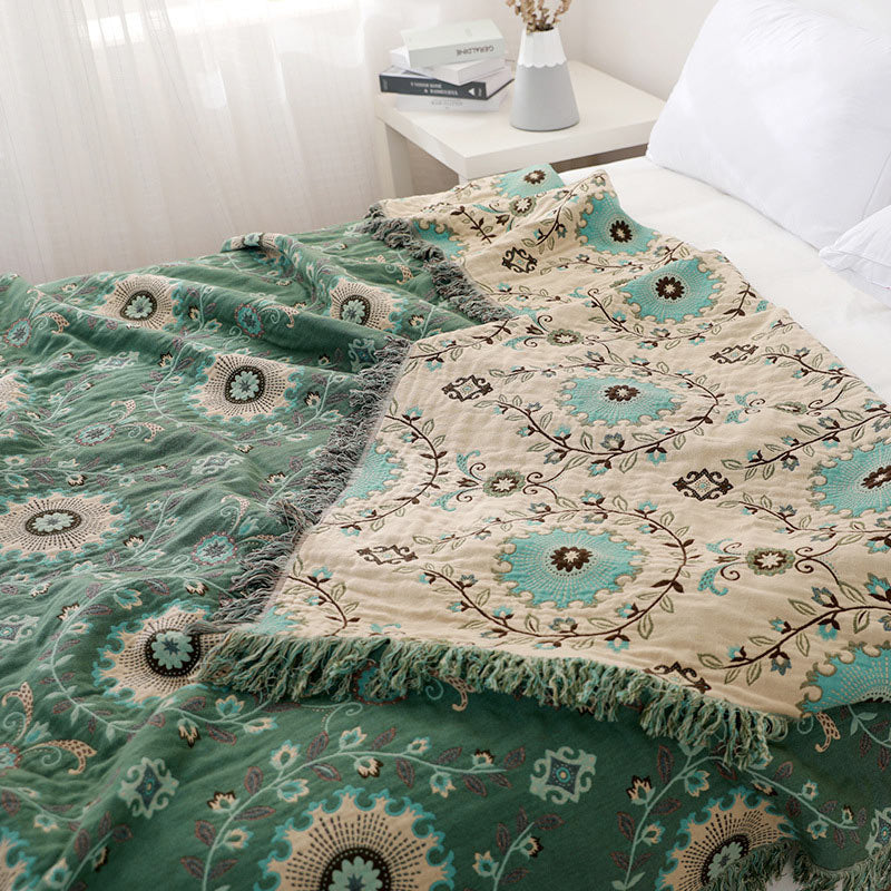 Sofa Cover Blanket Reversible 100% Cotton Machine Washable