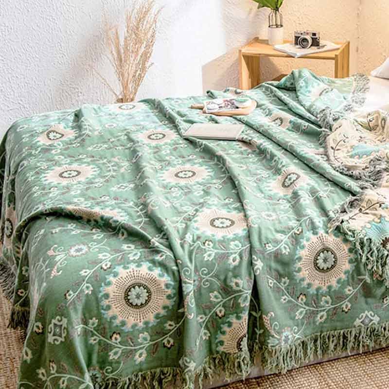 Sofa Cover Blanket Reversible 100% Cotton Machine Washable