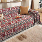 Sofa Cover Boho Jacquard Tassels Machine Washable