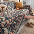 Sofa Cover Boho Jacquard Tassels Machine Washable