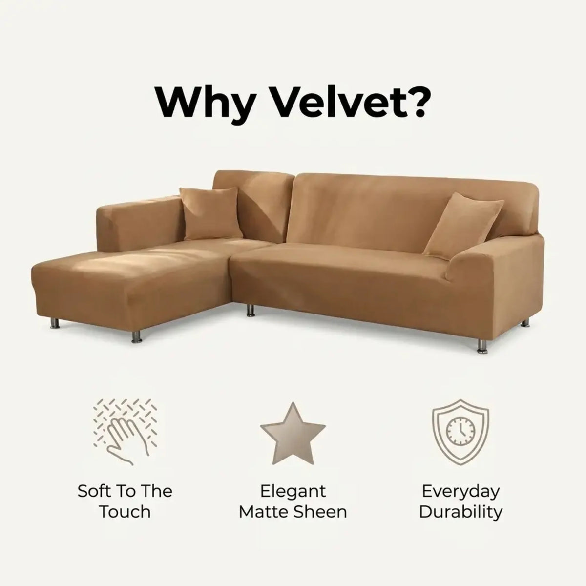 Sofa Cover Brushed Stretch Velvet Non-Slip Machine Washable