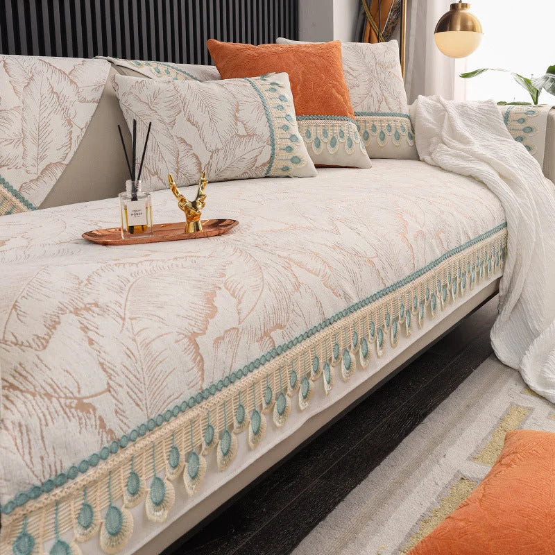 Sofa Cover Chenille Anti-Slip Backing Machine Washable