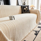 Sofa Cover Chenille Herringbone Tasseled Anti-Slip