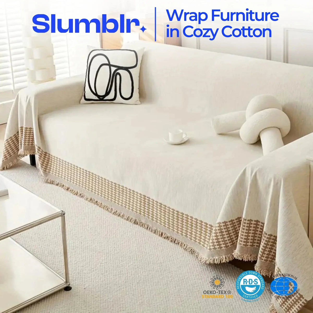 Sofa Cover Full Coverage Cotton Yarn Machine Washable
