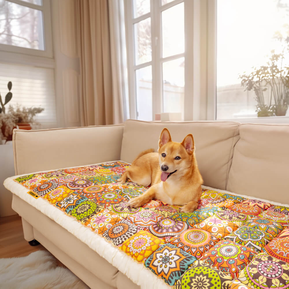 Sofa Cover Handmade Quilted Polypropylene-Cotton Non-Slip Bottom