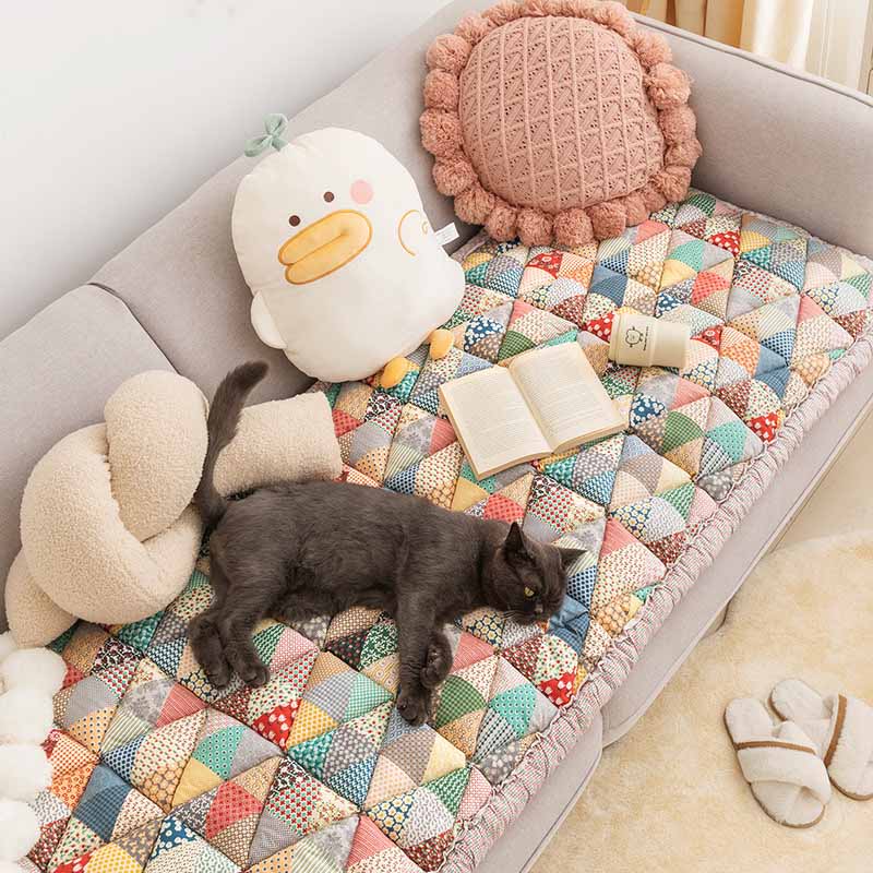 Sofa Cover Handmade Quilted Polypropylene-Cotton Non-Slip Bottom