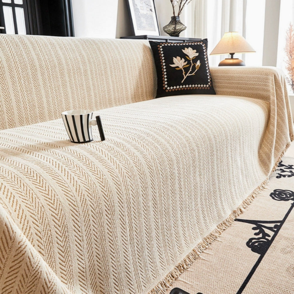 Sofa Cover Heavy Chenille Non-Slip Tassels