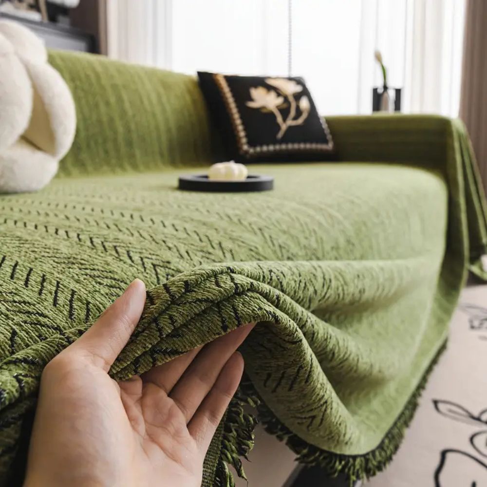 Sofa Cover Heavy Chenille Non-Slip Tassels