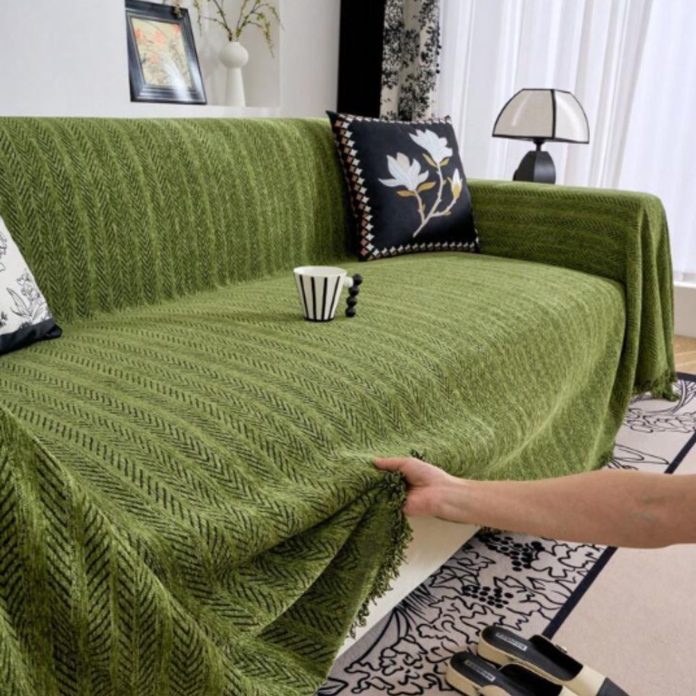 Sofa Cover Heavy Chenille Non-Slip Tassels