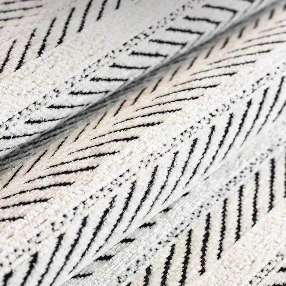 Sofa Cover Herringbone Scalloped Edge Microfiber Non-Slip