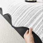 Sofa Cover Microfiber Herringbone & Scallop Edge
