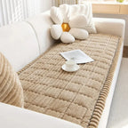 Sofa Cover Plush Flannel Hand-Pleated Edges Non-Slip