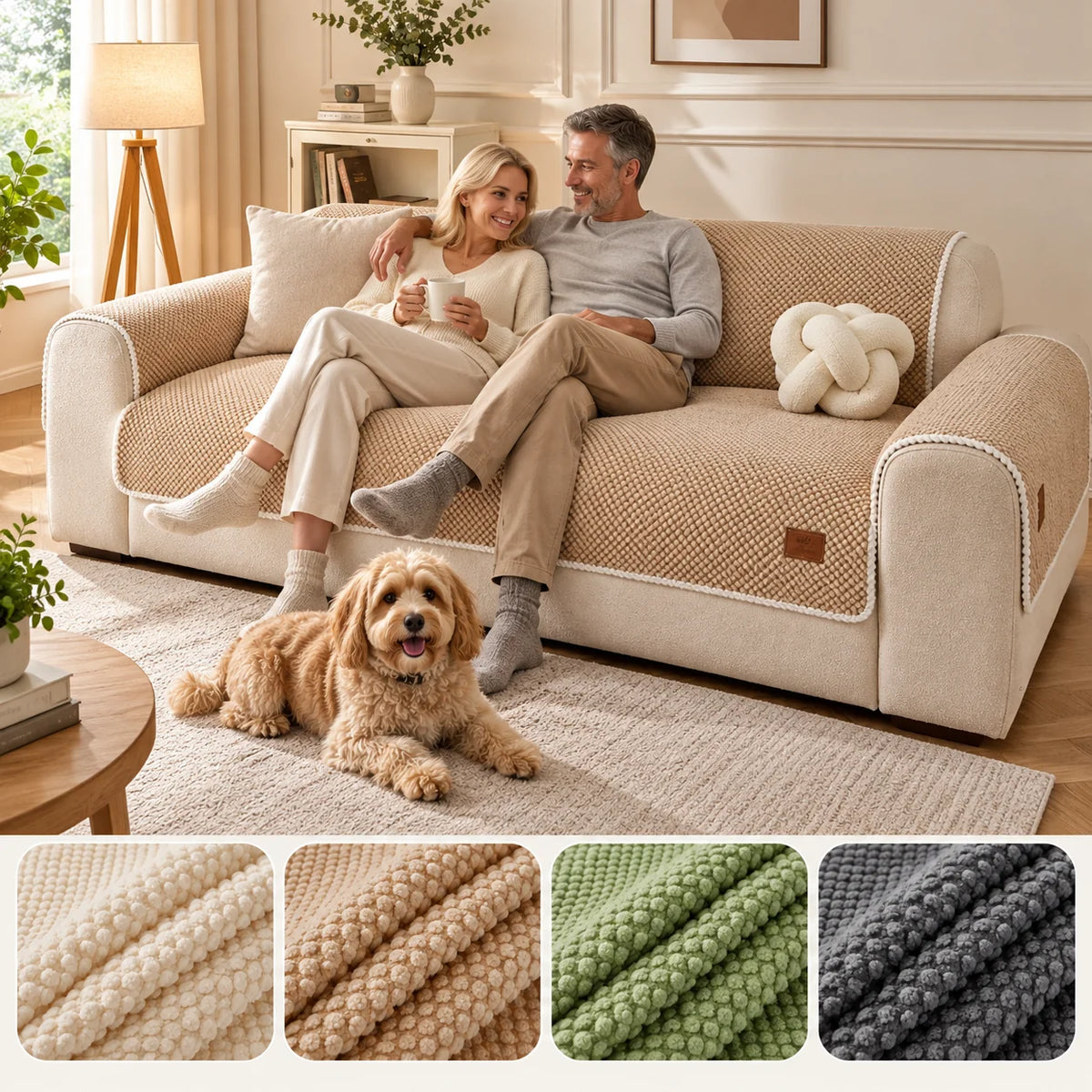 Sofa Cover Plush Non-Slip & Secure Fit