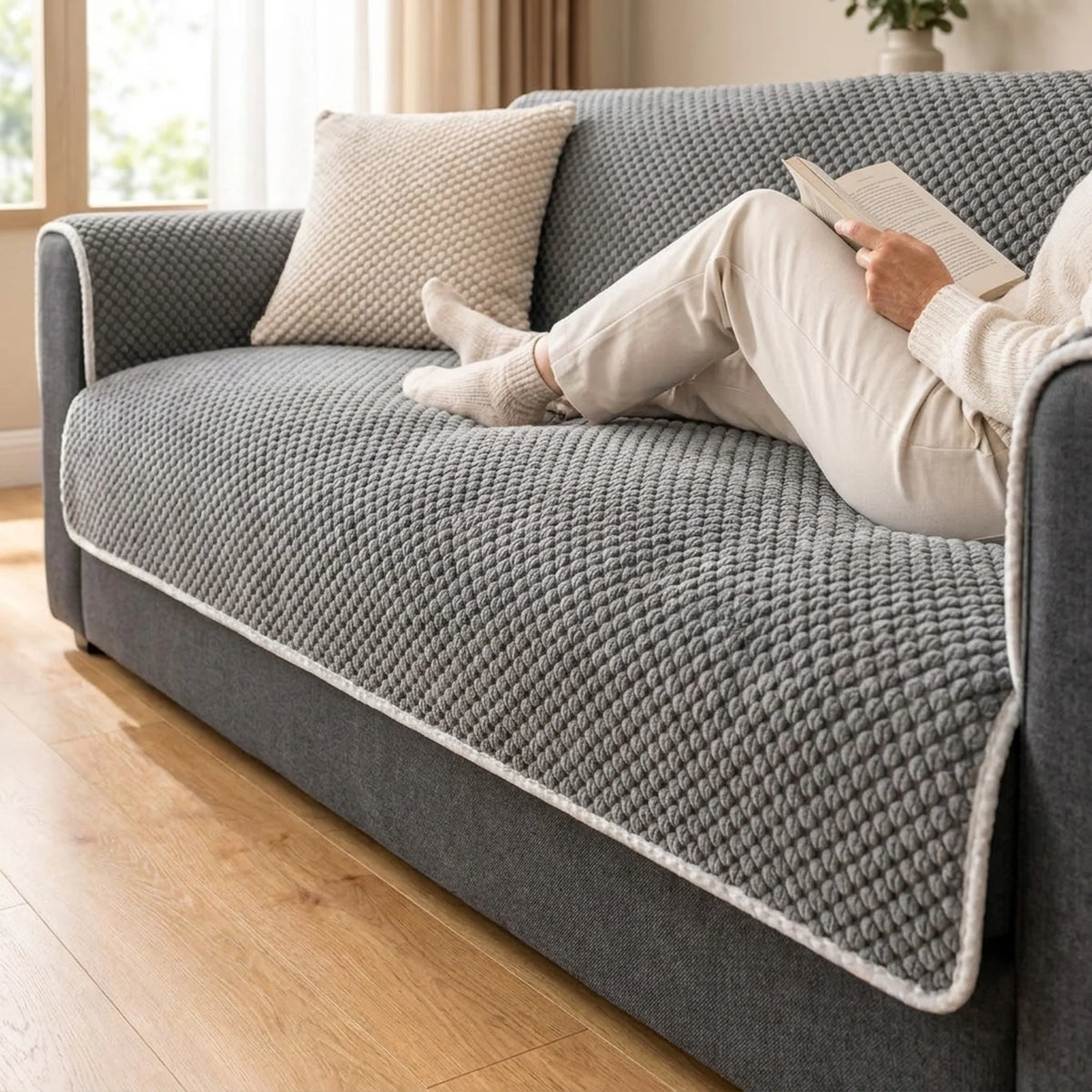 Sofa Cover Plush Non-Slip & Secure Fit