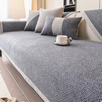 Sofa Cover Quilted Cotton-Linen Anti-Slip Backing