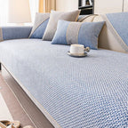 Sofa Cover Quilted Cotton-Linen Anti-Slip Backing