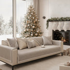 Sofa Cover Quilted Cotton-Linen Anti-Slip Backing