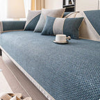 Sofa Cover Quilted Cotton-Linen Anti-Slip Backing