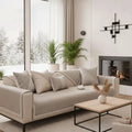 Sofa Cover Quilted Cotton-Linen Non-Slip Backing