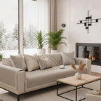 Sofa Cover Quilted Cotton-Linen Non-Slip Backing