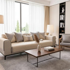Sofa Cover Quilted Cotton-Linen Non-Slip Backing