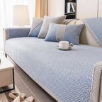Sofa Cover Quilted Cotton-Linen Non-Slip Backing