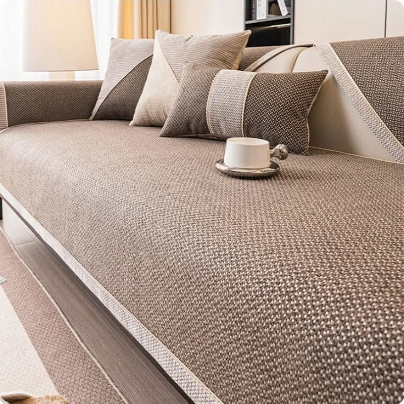 Sofa Cover Quilted Non-Slip Cotton-Linen