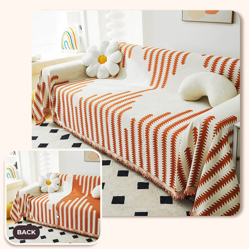Sofa Cover Reversible Chenille Scratch-Resistant Machine Washable