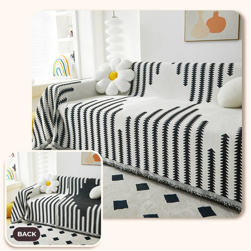 Sofa Cover Reversible Chenille Scratch-Resistant Machine Washable
