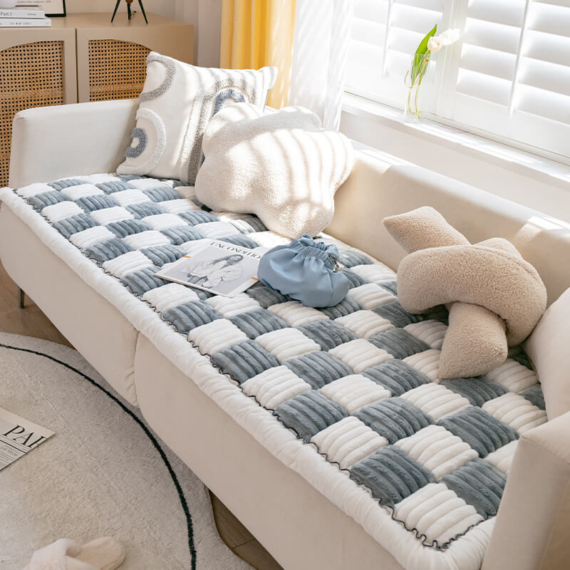 Sofa Cover Scratch-Resistant Quilted Cotton Non-Slip Backing