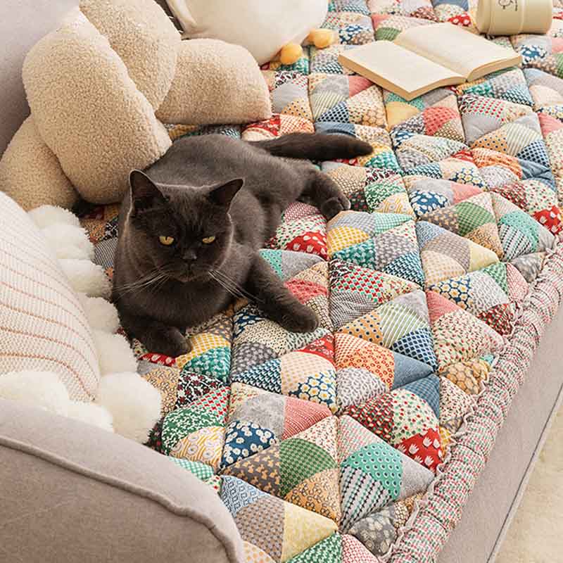 Sofa Cover Scratch-Resistant Quilted Cotton Non-Slip Backing
