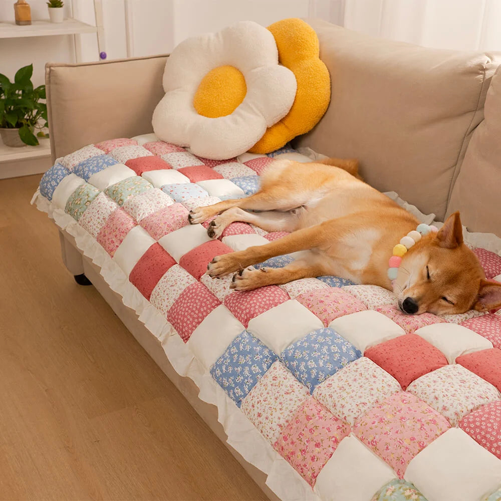 Sofa Cover Scratch-Resistant Quilted Cotton Non-Slip Backing