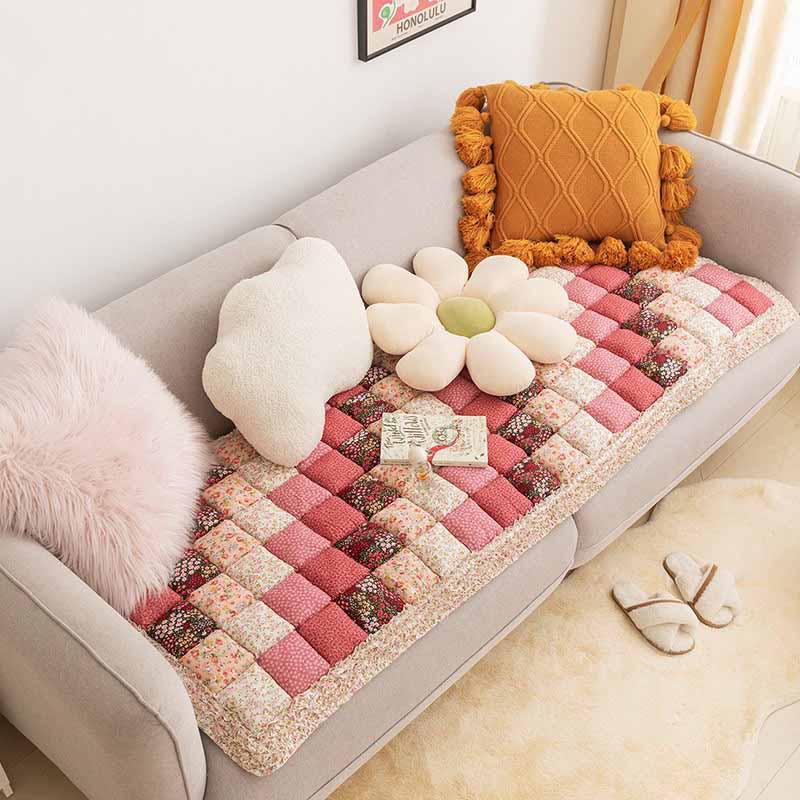 Sofa Cover Scratch-Resistant Quilted Cotton Non-Slip Backing