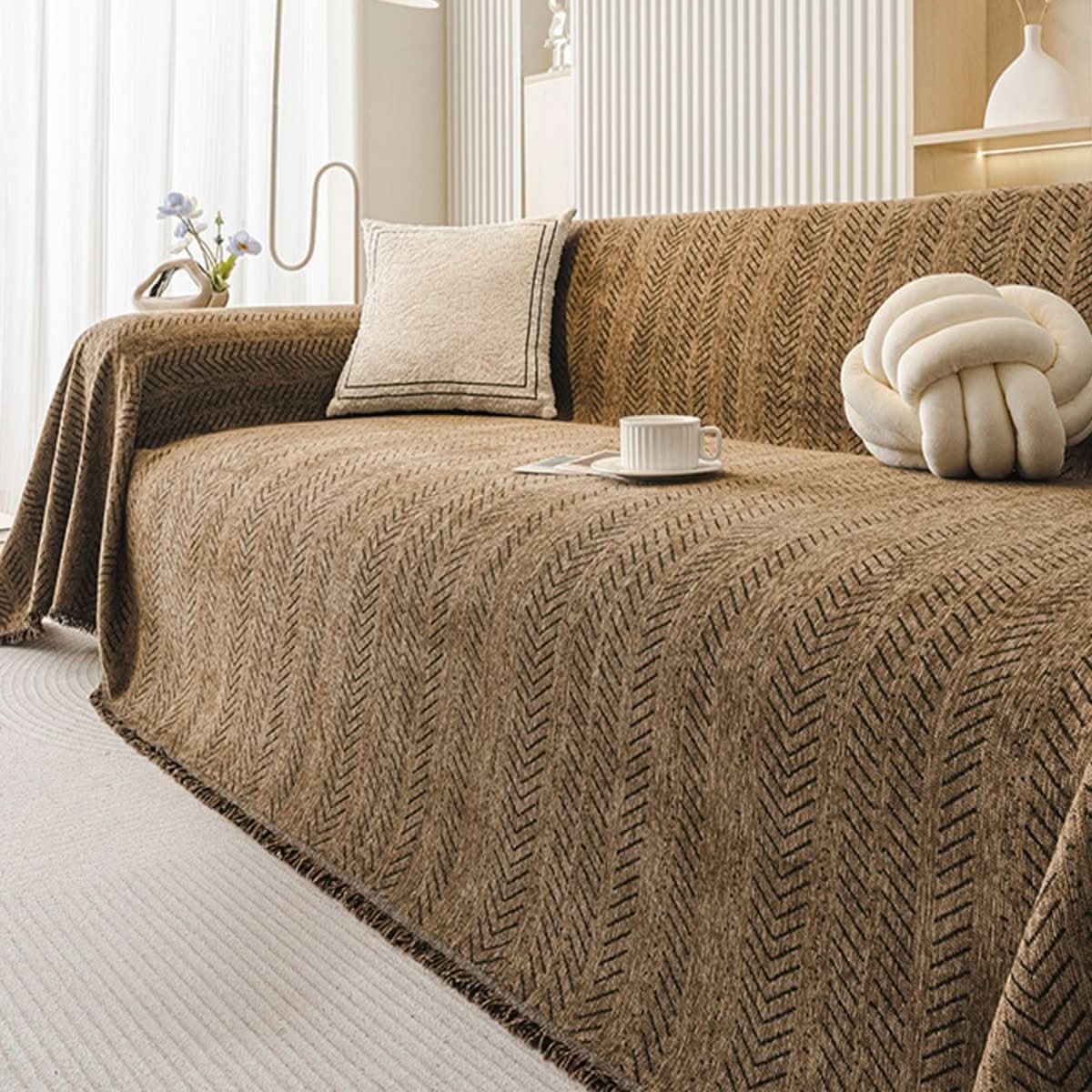 Sofa Cover Soft Chenille Scratch-Resistant & Secure Fit