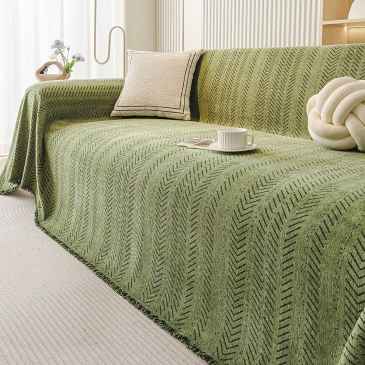 Sofa Cover Soft Chenille Scratch-Resistant & Secure Fit