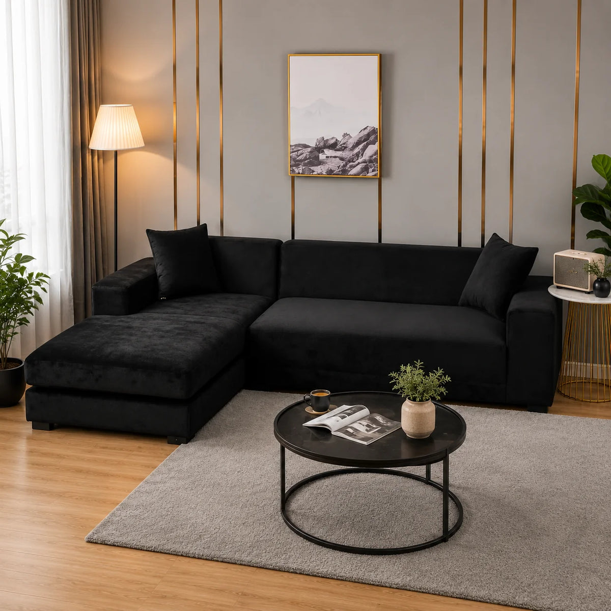 Sofa Cover Stretch-Fit & Anti-Slip Velvet Polyester
