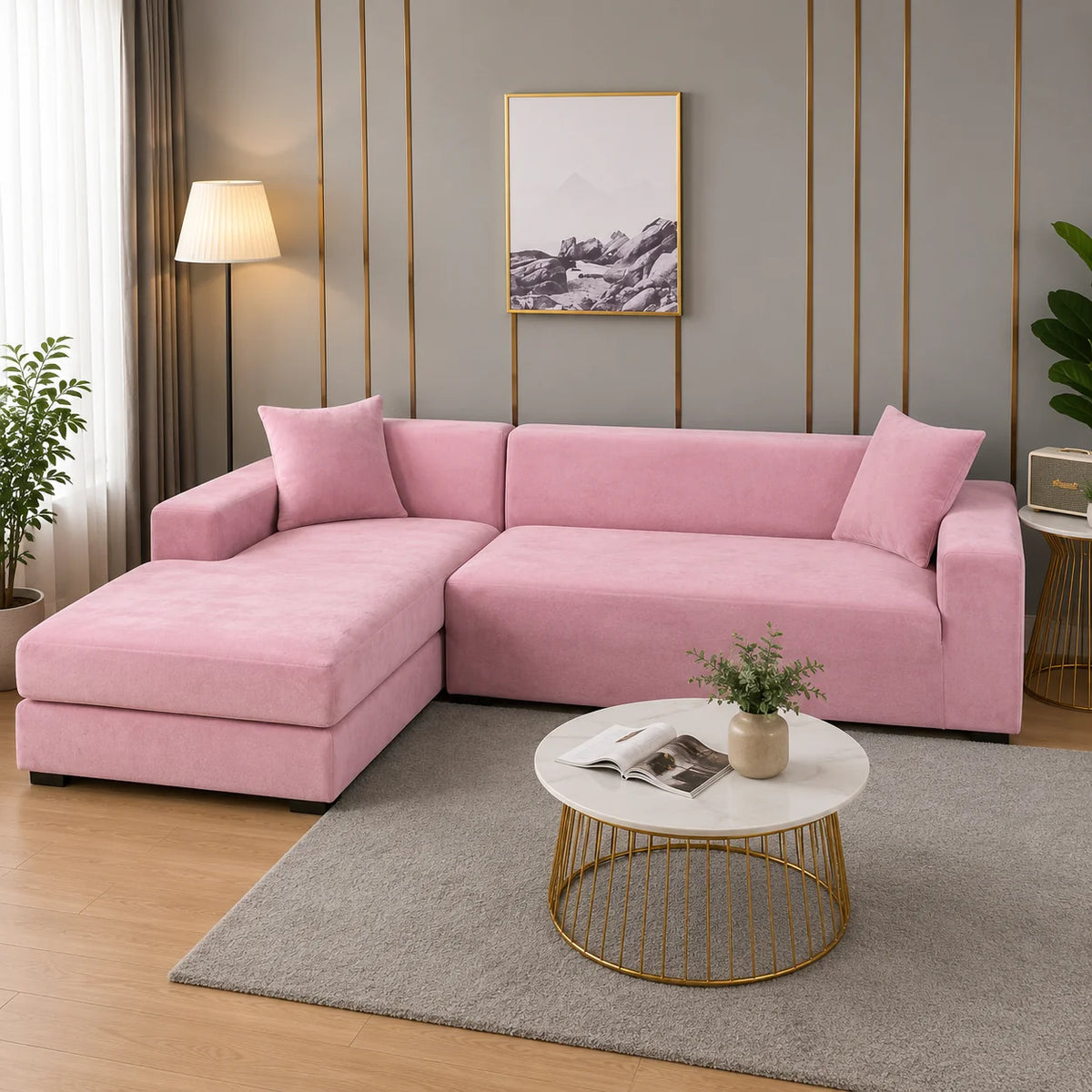 Sofa Cover Stretch-Fit & Anti-Slip Velvet Polyester