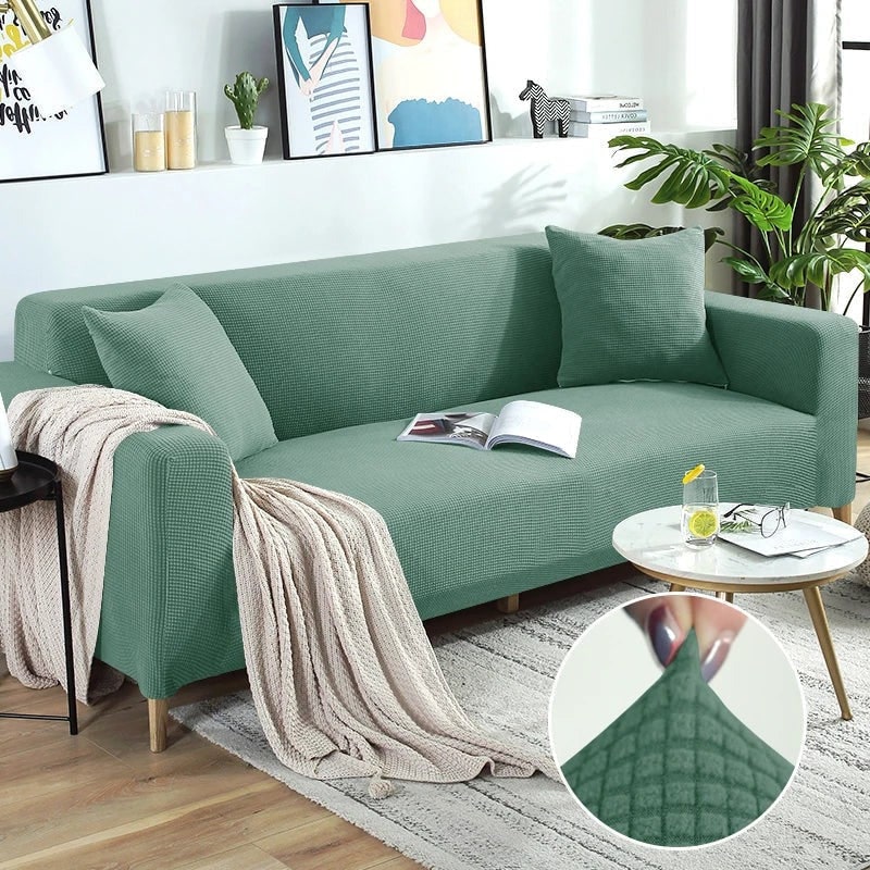 Sofa Cover Stretch Fitted Elastic Waffle Knit