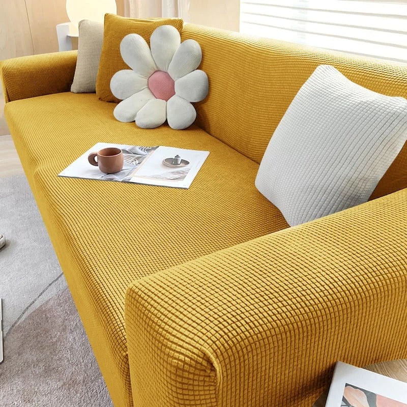Sofa Cover Stretch Fitted Elastic Waffle Knit