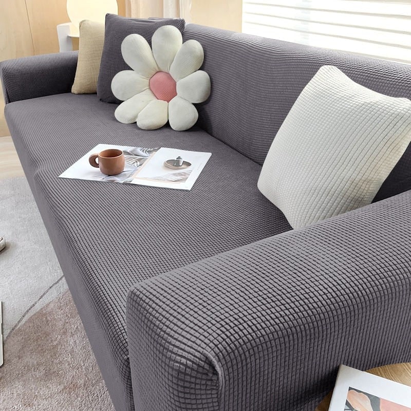 Sofa Cover Stretch Fitted Elastic Waffle Knit