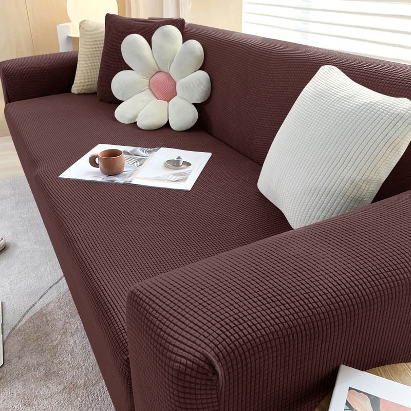 Sofa Cover Stretch Fitted Elastic Waffle Knit