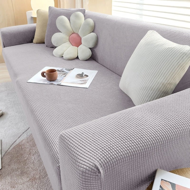 Sofa Cover Stretch Fitted Elastic Waffle Knit